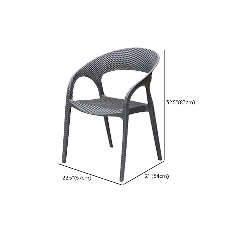 Stacking Dining Armchair Contemporary Plastic Patio Arm Chair