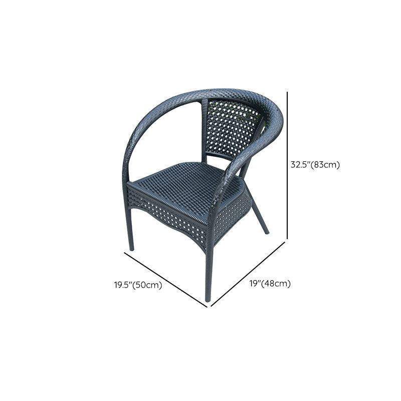 Stacking Dining Armchair Contemporary Plastic Patio Arm Chair