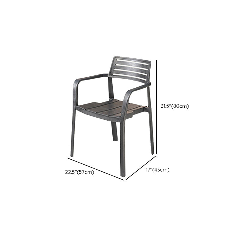 Stacking Dining Armchair Contemporary Plastic Patio Arm Chair