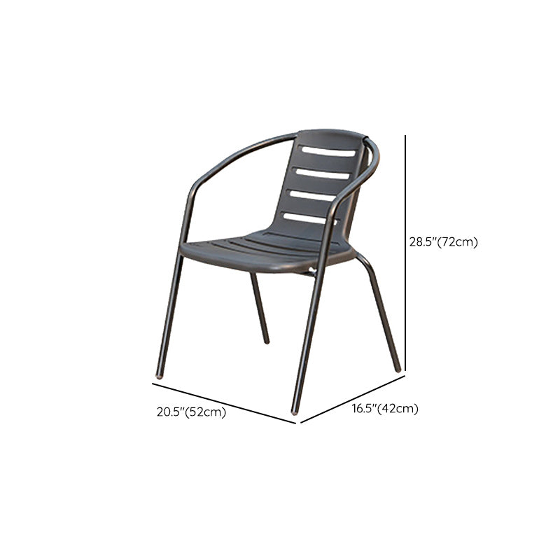 Stacking Dining Armchair Contemporary Plastic Patio Arm Chair