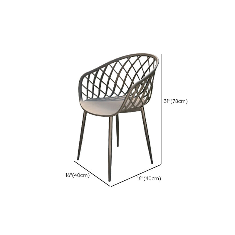 Stacking Dining Armchair Contemporary Plastic Patio Arm Chair