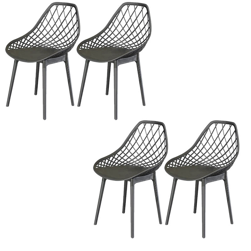 Contemporary Plastic Outdoors Dining Chairs Stacking Patio Dining Armchair