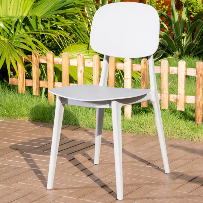 Contemporary Plastic Outdoors Dining Chairs Stacking Patio Dining Armchair