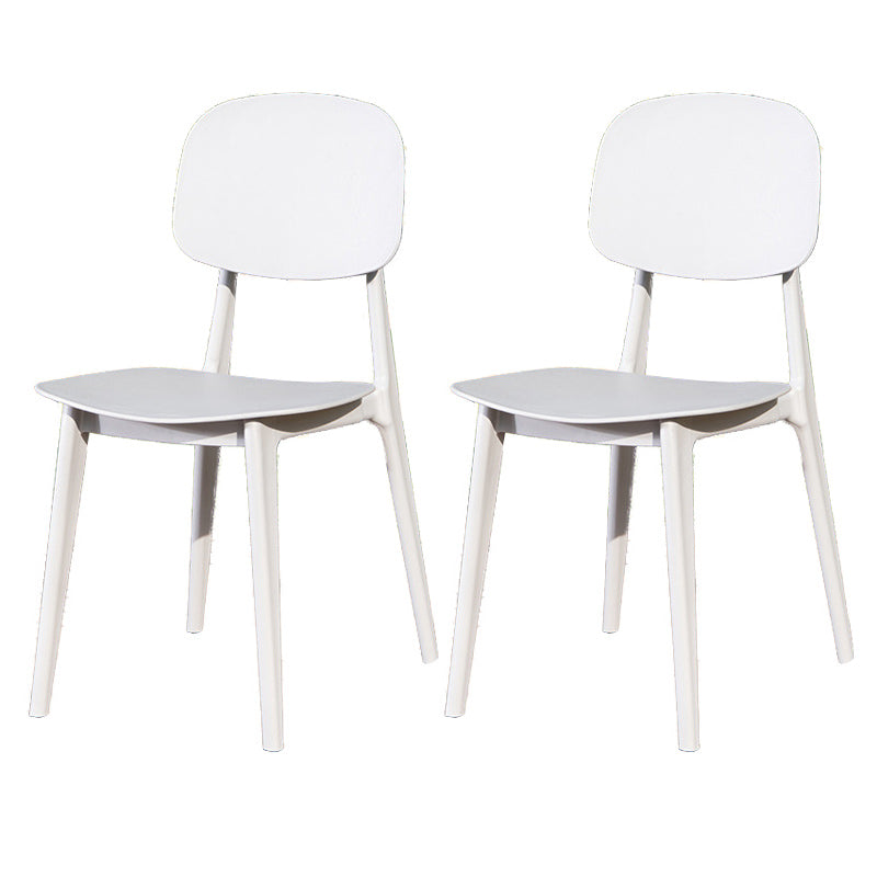 Contemporary Plastic Outdoors Dining Chairs Stacking Patio Dining Armchair