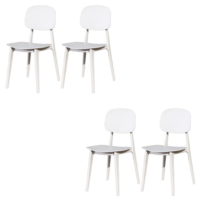 Contemporary Plastic Outdoors Dining Chairs Stacking Patio Dining Armchair