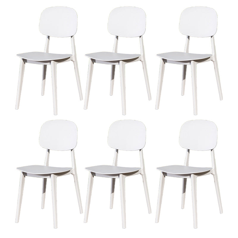 Contemporary Plastic Outdoors Dining Chairs Stacking Patio Dining Armchair