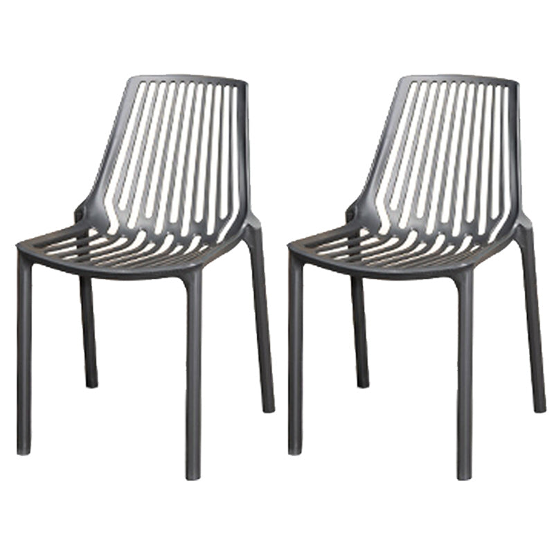 Contemporary Plastic Outdoors Dining Chairs Stacking Patio Dining Armchair