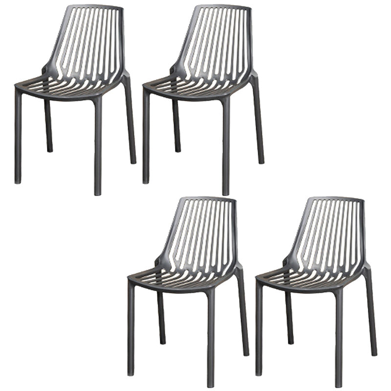 Contemporary Plastic Outdoors Dining Chairs Stacking Patio Dining Armchair