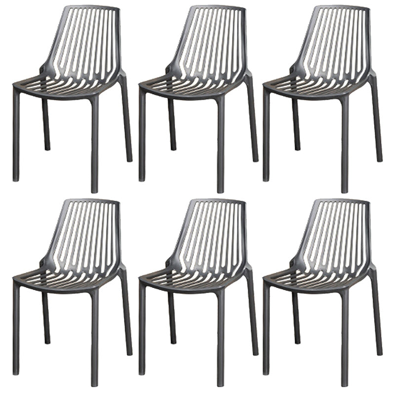 Contemporary Plastic Outdoors Dining Chairs Stacking Patio Dining Armchair