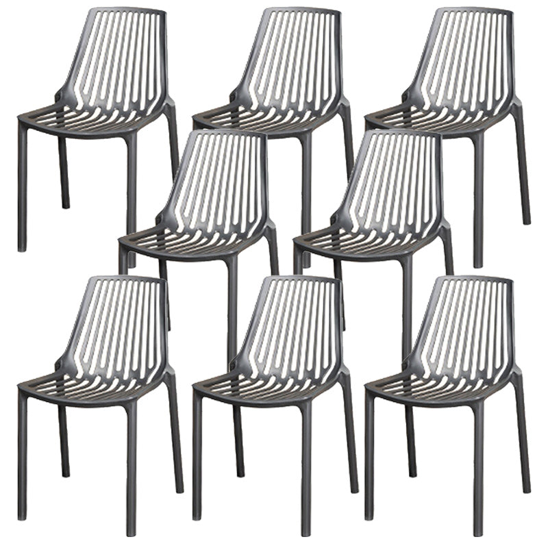 Contemporary Plastic Outdoors Dining Chairs Stacking Patio Dining Armchair