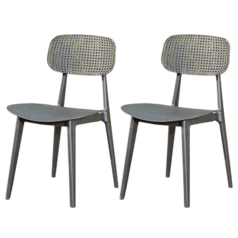 Contemporary Plastic Outdoors Dining Chairs Stacking Patio Dining Armchair