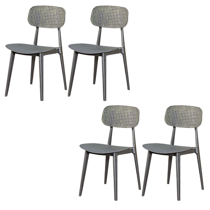 Contemporary Plastic Outdoors Dining Chairs Stacking Patio Dining Armchair