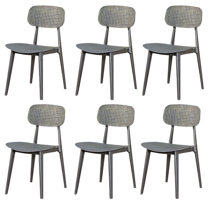 Contemporary Plastic Outdoors Dining Chairs Stacking Patio Dining Armchair