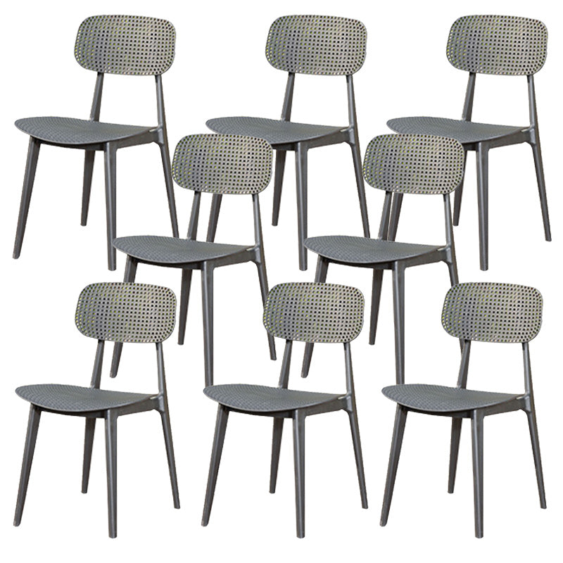 Contemporary Plastic Outdoors Dining Chairs Stacking Patio Dining Armchair