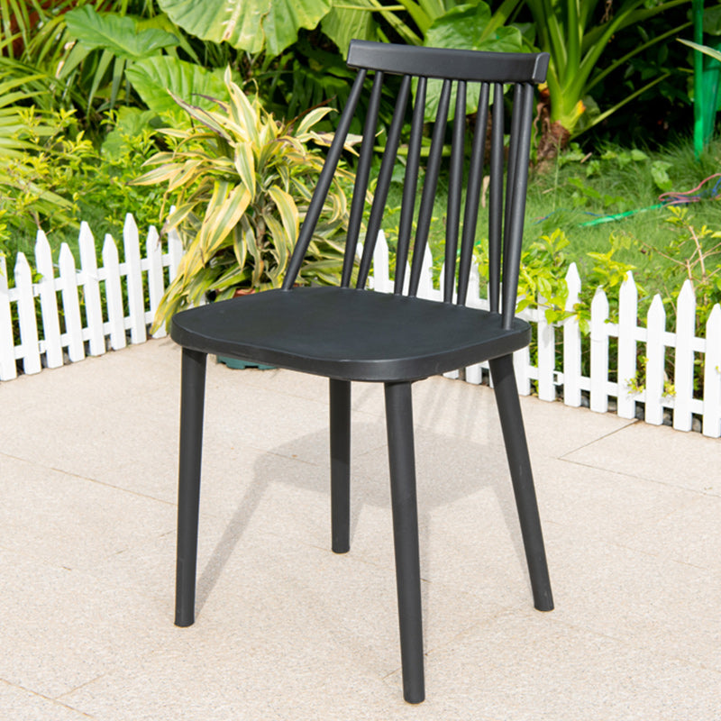 Contemporary Plastic Outdoors Dining Chairs Stacking Patio Dining Armchair