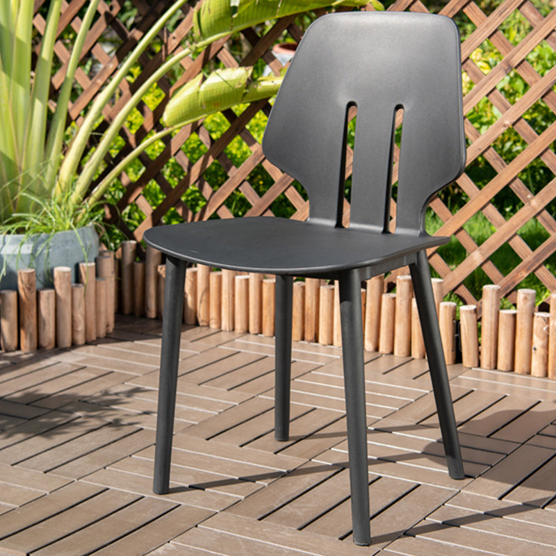 Contemporary Plastic Outdoors Dining Chairs Stacking Patio Dining Armchair