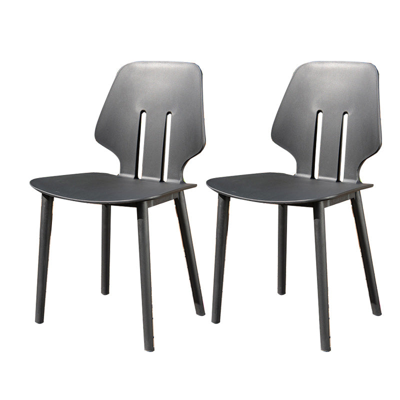 Contemporary Plastic Outdoors Dining Chairs Stacking Patio Dining Armchair