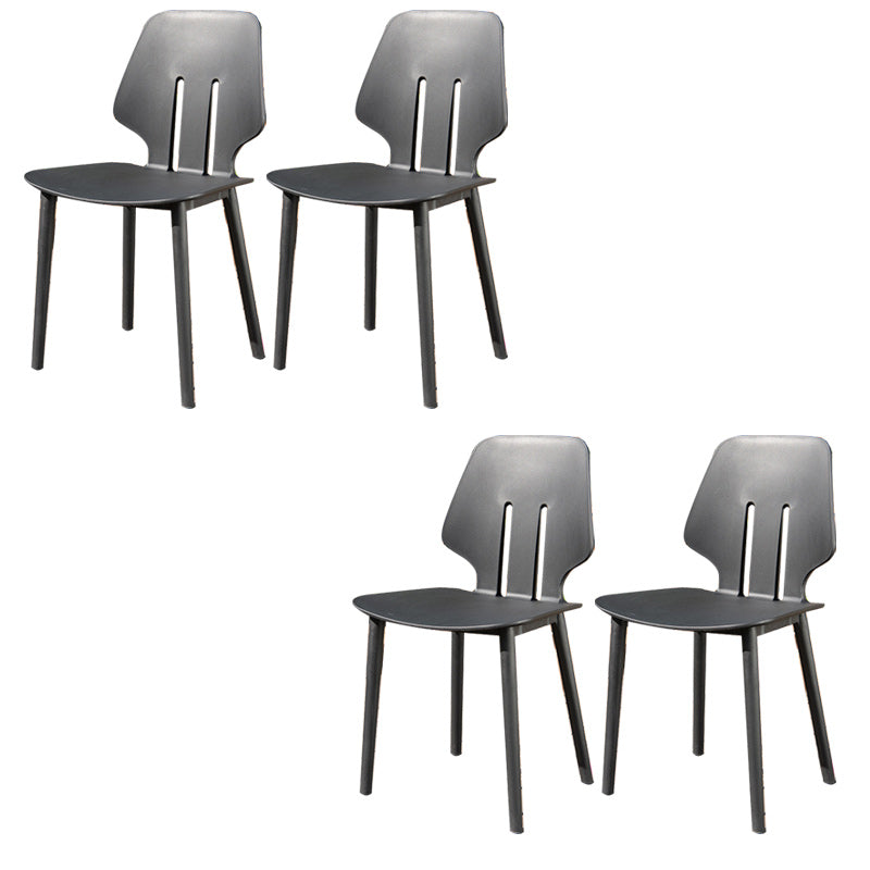Contemporary Plastic Outdoors Dining Chairs Stacking Patio Dining Armchair