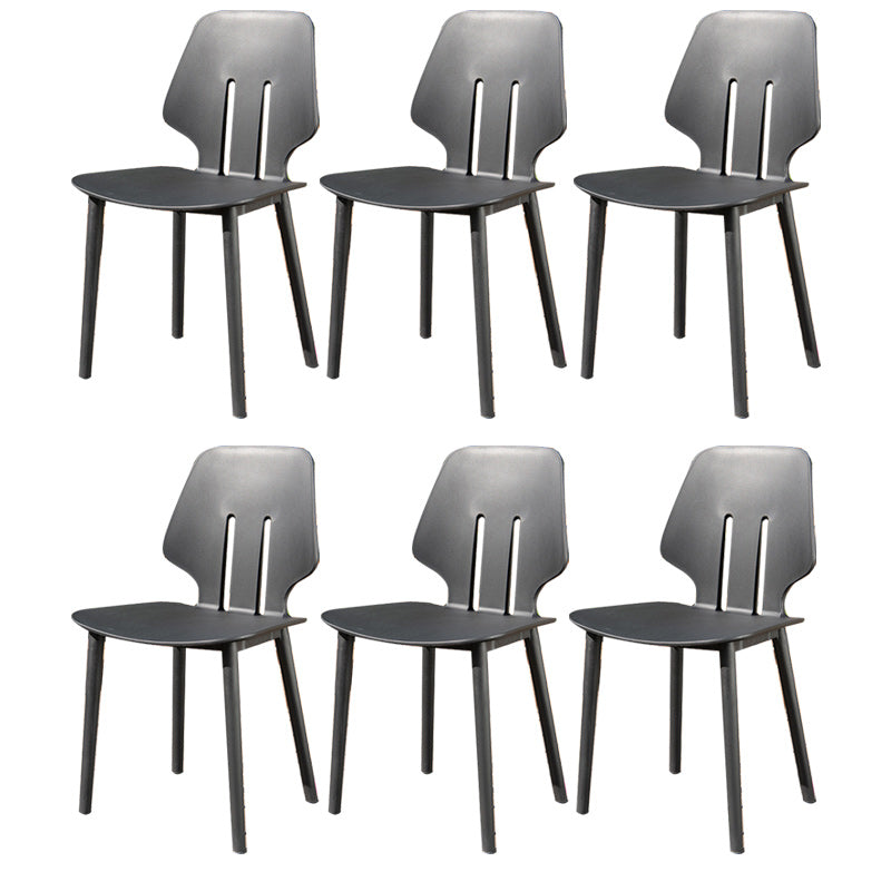 Contemporary Plastic Outdoors Dining Chairs Stacking Patio Dining Armchair