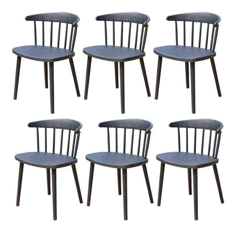 Contemporary Plastic Outdoors Dining Chairs Stacking Patio Dining Armchair