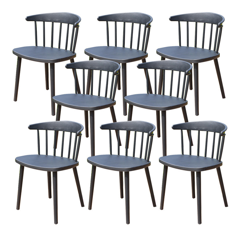 Contemporary Plastic Outdoors Dining Chairs Stacking Patio Dining Armchair