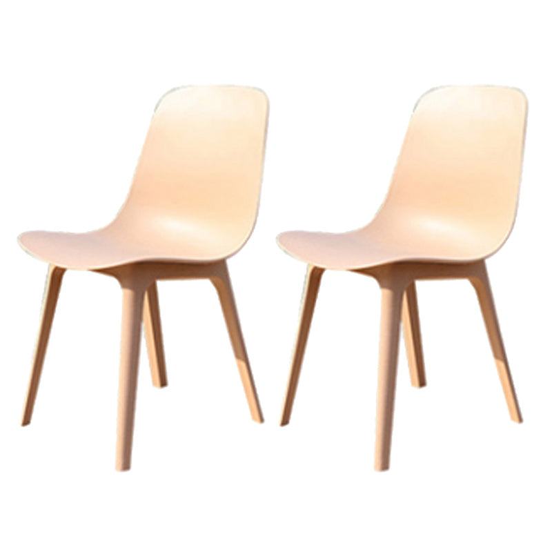 Contemporary Plastic Outdoors Dining Chairs Stacking Patio Dining Armchair