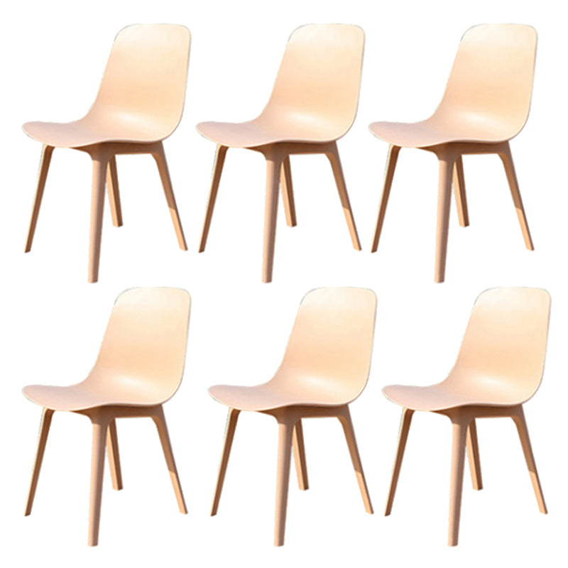 Contemporary Plastic Outdoors Dining Chairs Stacking Patio Dining Armchair