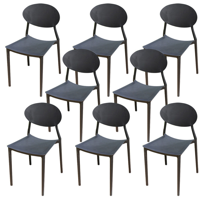 Contemporary Plastic Outdoors Dining Chairs Stacking Patio Dining Armchair