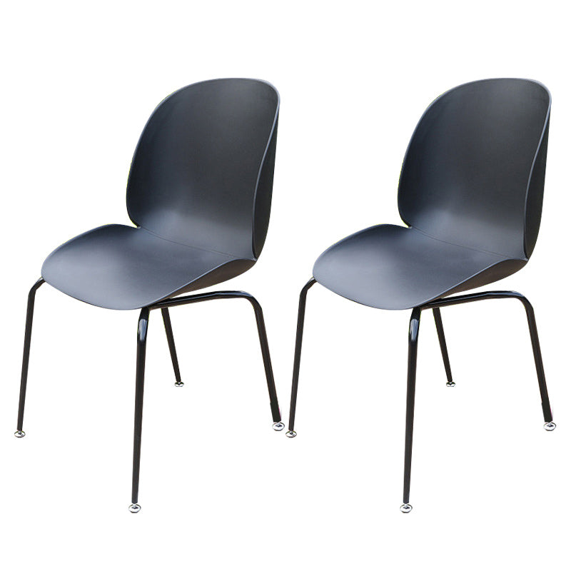Contemporary Plastic Outdoors Dining Chairs Stacking Patio Dining Armchair
