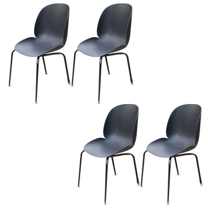 Contemporary Plastic Outdoors Dining Chairs Stacking Patio Dining Armchair