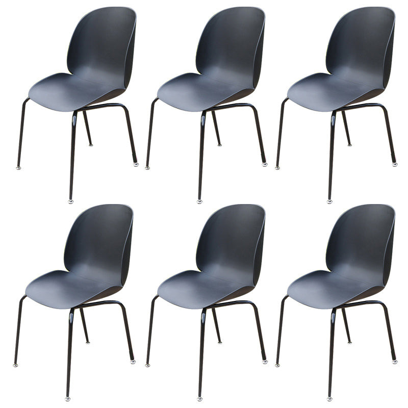 Contemporary Plastic Outdoors Dining Chairs Stacking Patio Dining Armchair