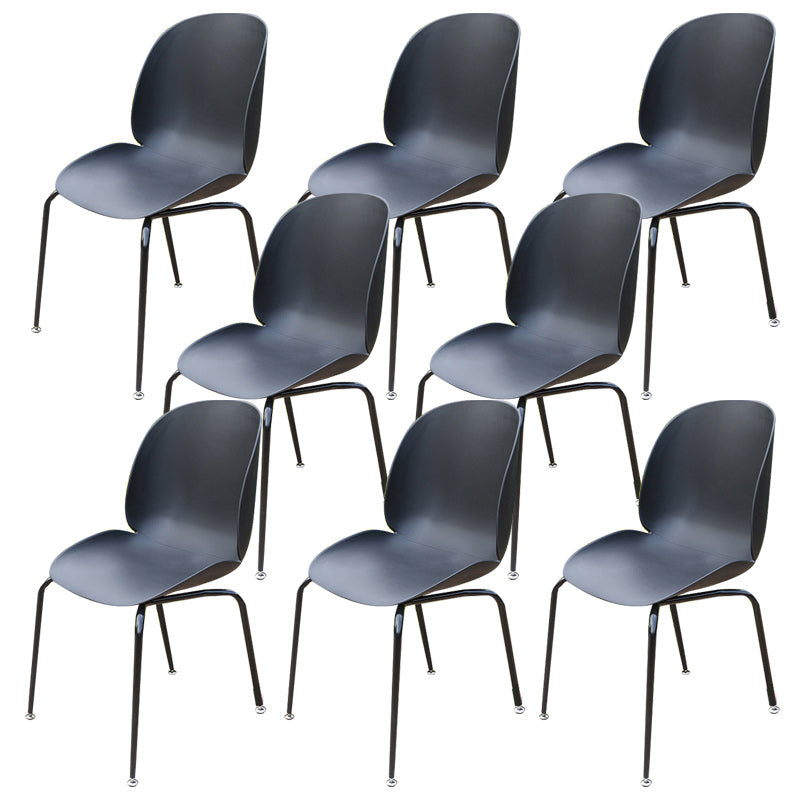 Contemporary Plastic Outdoors Dining Chairs Stacking Patio Dining Armchair