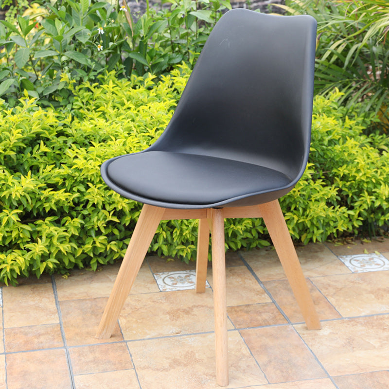 Contemporary Plastic Outdoors Dining Chairs Stacking Patio Dining Armchair