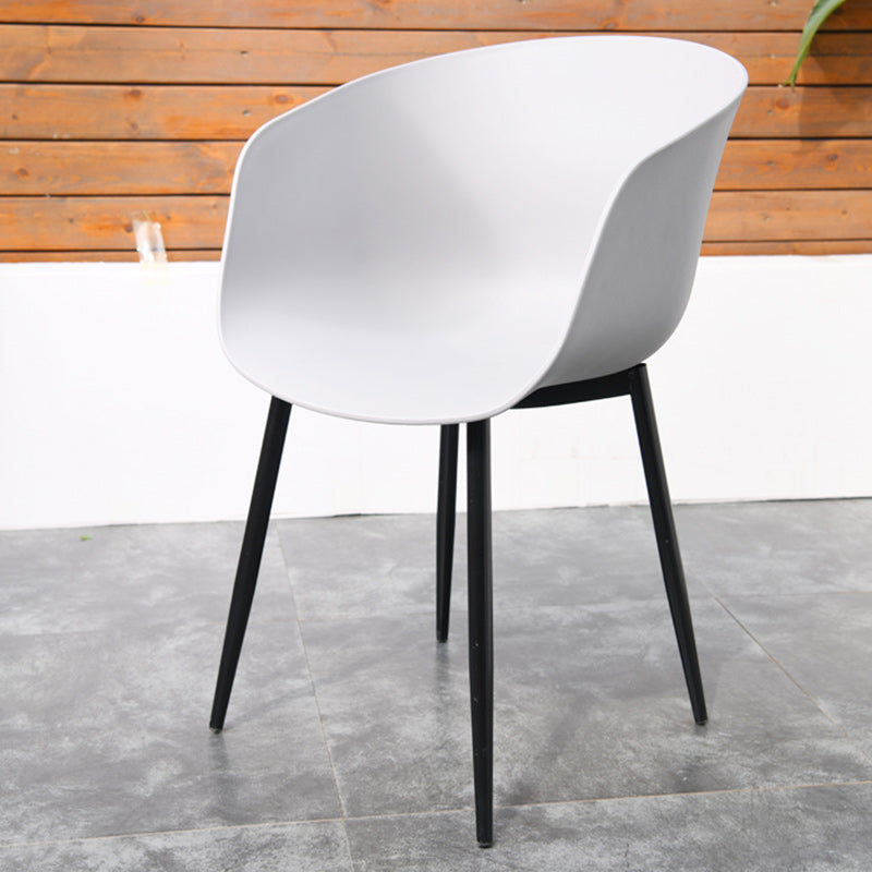 Contemporary Plastic Outdoors Dining Chairs Stacking Patio Dining Armchair