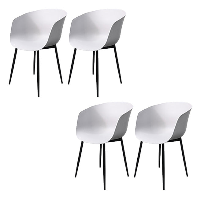 Contemporary Plastic Outdoors Dining Chairs Stacking Patio Dining Armchair