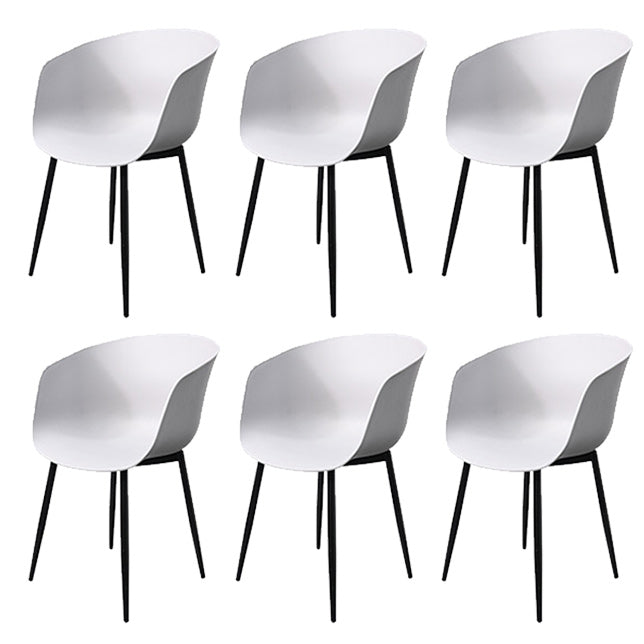 Contemporary Plastic Outdoors Dining Chairs Stacking Patio Dining Armchair