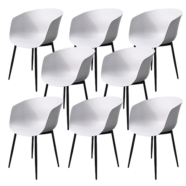 Contemporary Plastic Outdoors Dining Chairs Stacking Patio Dining Armchair
