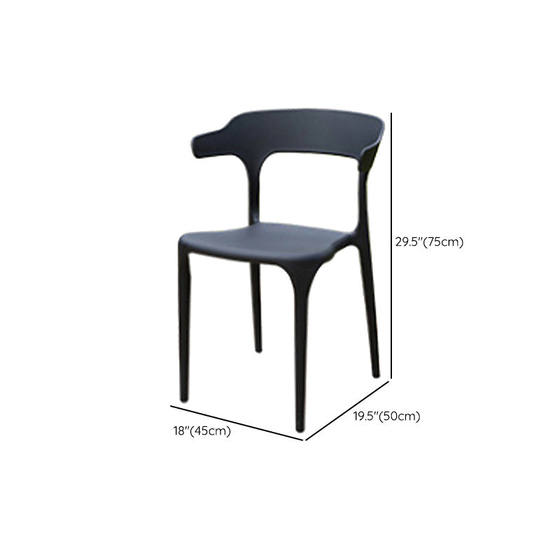 Contemporary Plastic Outdoors Dining Chairs Stacking Patio Dining Armchair