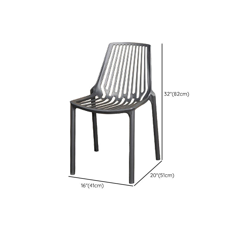 Contemporary Plastic Outdoors Dining Chairs Stacking Patio Dining Armchair