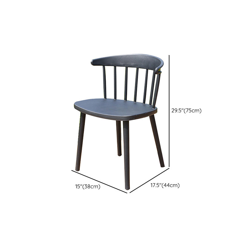 Contemporary Plastic Outdoors Dining Chairs Stacking Patio Dining Armchair