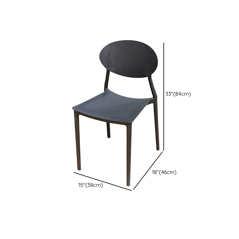 Contemporary Plastic Outdoors Dining Chairs Stacking Patio Dining Armchair
