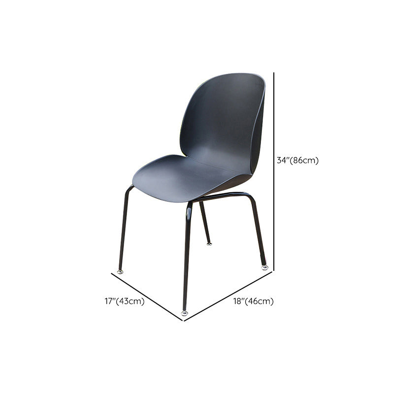 Contemporary Plastic Outdoors Dining Chairs Stacking Patio Dining Armchair