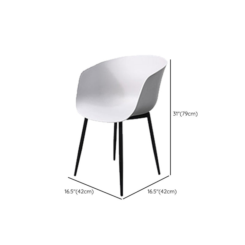 Contemporary Plastic Outdoors Dining Chairs Stacking Patio Dining Armchair