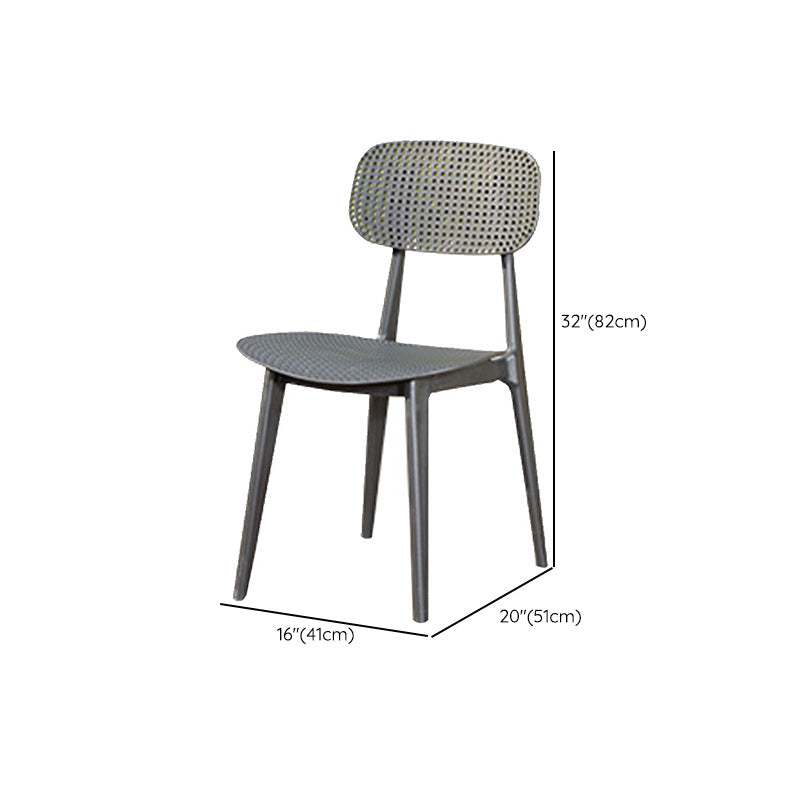Contemporary Plastic Outdoors Dining Chairs Stacking Patio Dining Armchair