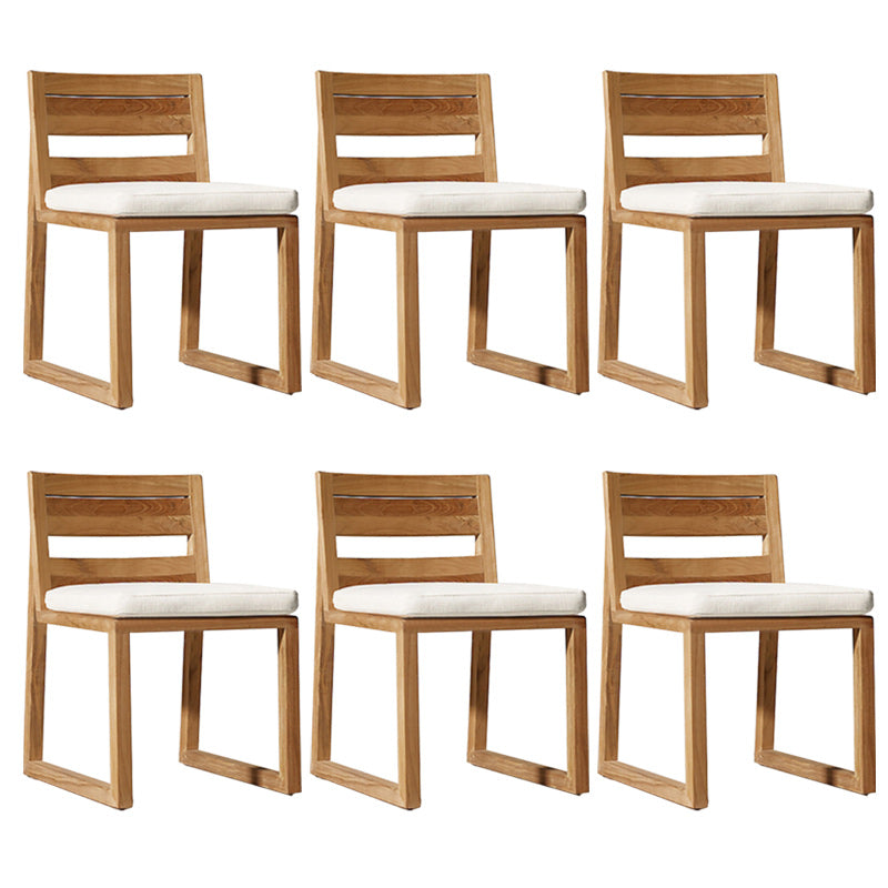 Contemporary Natural Patio Dining Chair with UV Protective Finish Cushion