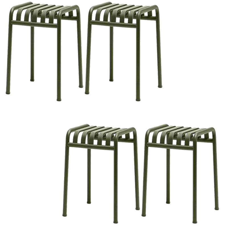 Green Modern Dining Chairs Metal Open Back Outdoors Dining Chairs