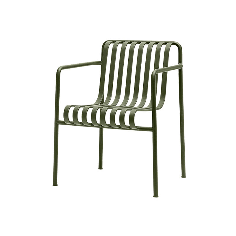 Green Modern Dining Chairs Metal Open Back Outdoors Dining Chairs