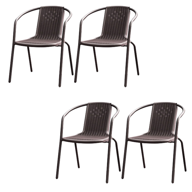 Industrial Metal Dining Armchair Stacking Patio Dining Chair