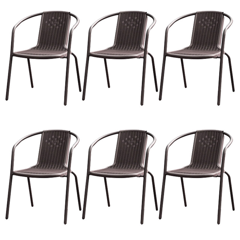 Industrial Metal Dining Armchair Stacking Patio Dining Chair