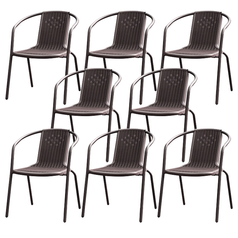Industrial Metal Dining Armchair Stacking Patio Dining Chair